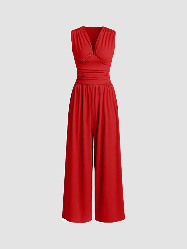 Rivora – Ärmelloser Jumpsuit mit weitem Bein