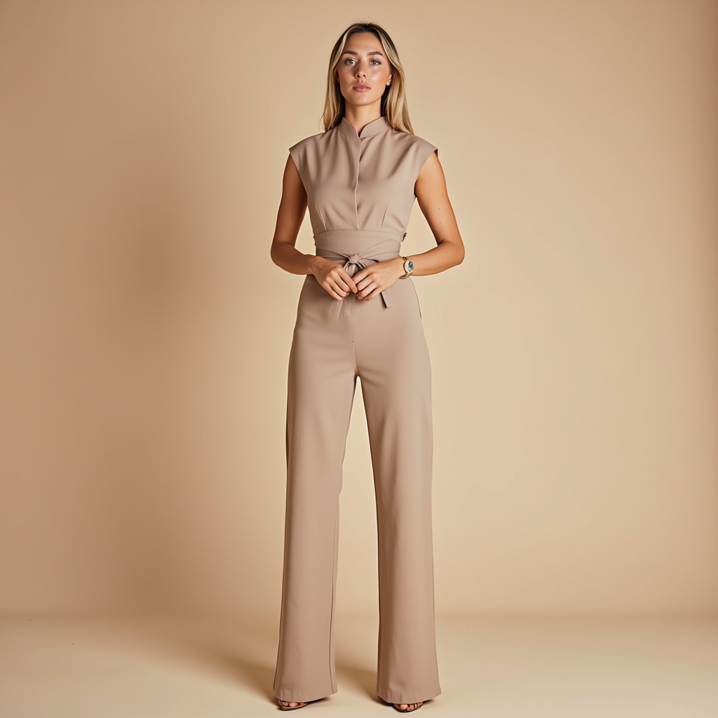 Kerstine – Taillierte Jumpsuit mit weitem Bein